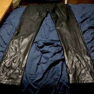 MNML leather-material jeans